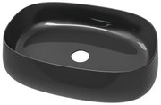 Lavabo da appoggio Paddle OLYMPIA CERAMICA rettangolare in ceramica L 60 x H 40 x P 40 cm nero