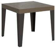 Tavolo allungabile Flame con telaio e gambe antracite, Tortora / 90x90/246 cm
