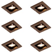 Set di 6 faretti da incasso moderni bronzo scuro orientabili - Qure