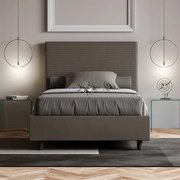 Letto una piazza e mezza contenitore imbottito 120x210 similpelle cappuccino Focus