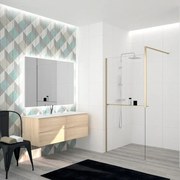Walk-in eli design L 120 x H 200 cm, vetro 8 mm vetro senza finitura / trasparente dorato