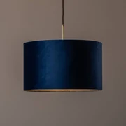Domiluce Lampada a sospensione Monaco paralume velluto blu