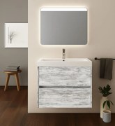 Mobile sottolavabo e lavabo Portofino per vasca centrale grigio antico in mdf L 60 x H 50.5 x P 40 cm 2 cassetti