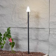 Lampada con picchetto a terra Lindby LED Selinda, nera, altezza 100 cm