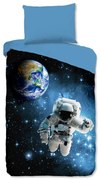 Set copripiumino e federa da bambini blu in cotone per letto singolo 140x200 cm Astronaut – Good Morning