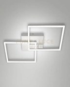 Bard plafoniera bianca l.65x65cm 2 luci a led 3000k - 52w - 5180 ...