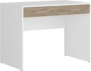 Scrivania 2 Cassetti 100X60x75 Rovere E Bianco Design Moderno