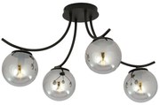 Lampadario da Soffitto in Acciaio e Vetro BOSTON 4 Nero 4xE14 Colore delle Sfere Grafite