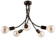 Jupiter 1638 - Lampadario a sospensione LUCE 5xE27/60W/230V titanio