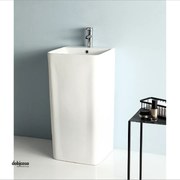 Lavabo Freestanding "Marmoareado" In Ceramica Finitura Bianco Opaco