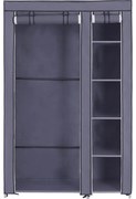 Armadio salvaspazio in tessuto MATIS 110x175 cm con ripiani e asta appendiabiti, grigio