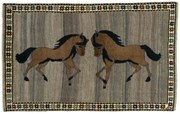 Gabbeh Tappeto 130 x 210 Nero (Iran) Annodato A Mano