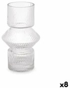 Vaso Righe Trasparente Cristallo 9,5 x 16,5 x 9,5 cm (8 Unità)