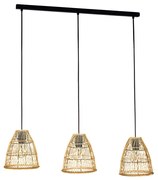 Lampadario Industrial Ayesgarth 3 Luci Acciaio Nero