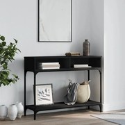 Tavolino consolle nero 100x30,5x75 cm in legno multistrato