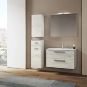 Mobile Bagno Sospeso 80 Cm Due Cassetti Specchio Con Illuminazione Led Savini Due "Angela 1"