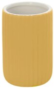 Portaspazzolini bagno da appoggio giallo in ceramica soft touch Spring