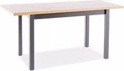 Tavolo Adam estensibile in MDF nero opaco e piano laminato effetto rovere Artisan – 90-125x65 cm