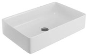 Lavabo da appoggio rettangolare in ceramica L 60 x P 20 x H 14 cm bianco