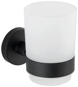 Bicchiere in vetro nero opaco da parete per spazzolini da denti Bosio - Wenko