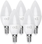 Confezione da 5 Lampadine Led E14 C37 6W Bianco freddo 6500K Aigostar