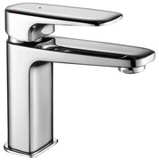Rubinetto per lavabo a canna media getto laminare cristallino REMIX cromato lucido SENSEA H 18.1 cm