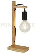Lampada da tavolo woody - legno naturale e metallo nero