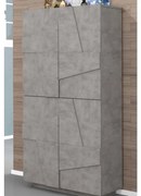 Scarpiera 4 ante L 81.2 x H 167.6 x P 39.2 cm 32 paia, grigio