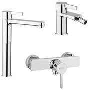 Set rubinetti Fiamma lavabo alto bidet e doccia esterno Jacuzzi Rubinetteria