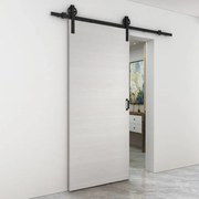 Porta scorrevole reversibile Honey in mdf bianco, L 93 x H 212 cm, con binario Rodeo