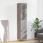 Credenza grigio sonoma 34,5x34x180 cm in legno multistrato