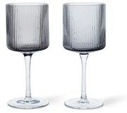 ferm LIVING - Ripple Bianco Wine Glasses Set of 2 Smoked Grigio ferm LIVING