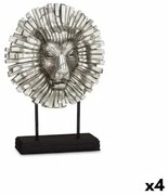 Statua Decorativa Leone Argentato 28 x 38,5 x 11,5 cm (4 Unità)