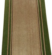 Tappeto guida con fascia centrale beige e bordi verdi cm. 66,5