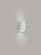 Quarondo applique 2 luci alluminio quadrato colore bianco doppia em...