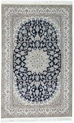 Nain Tappeto persiano 130x210 Blu (Iran) Annodato A Mano