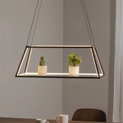 Lucande lampada LED a sospensione Mensola, nero, alluminio, 75 cm