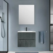 Mobile bagno sospeso 60 lava cannettato 2 cassetti lavabo e specchio Rigo