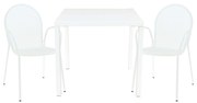 INDEX - set tavolo in metallo cm 80 x 80 x 73h con 2 poltrone Maris