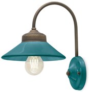 Applique Vintage Colors Ferro E Ceramica Petrolio 1 Luce E27