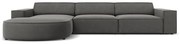 Divano angolare in velluto grigio (angolo sinistro) Jodie - Micadoni Home