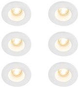 Set di 6 faretti da incasso bianchi 13 cm rotondi - Gypsy Stucco