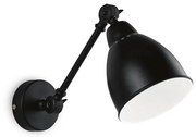 Applique Industrial-Minimal Newton Metallo Nero 1 Luce E27