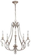 Lampadario Classico Dewitt Acciaio Argento Sunrise 5 Luci E14