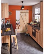 Porta scorrevole reversibile Horse Wengé in mdf beige, L 86 x H 212 cm, con binario Retro