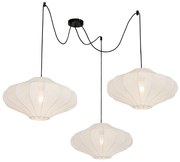 Lampada a sospensione di design bianca 50 cm 3 luci - Plu