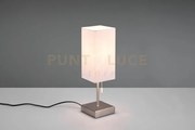 Ole lampada da tavolo acciaio con paralume bianco con interruttore ...