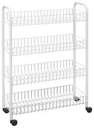 Scaffale mobile in metallo bianco 23x84 cm - Metaltex