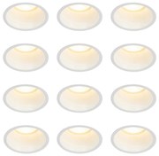 Set di 12 faretti incasso bianchi GU10 70mm IP44 - Dept