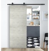 Porta scorrevole Beton in mdf grigio, L 93 x H 212 cm, con binario Industrial Reversibile